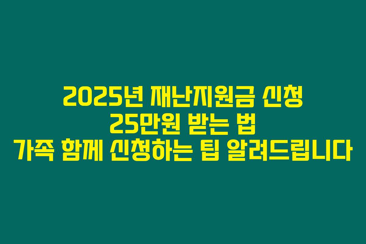 2025년 재난지원금 신청 25만원 받는 법 가족 함께 신청하는 팁 알려드립니다