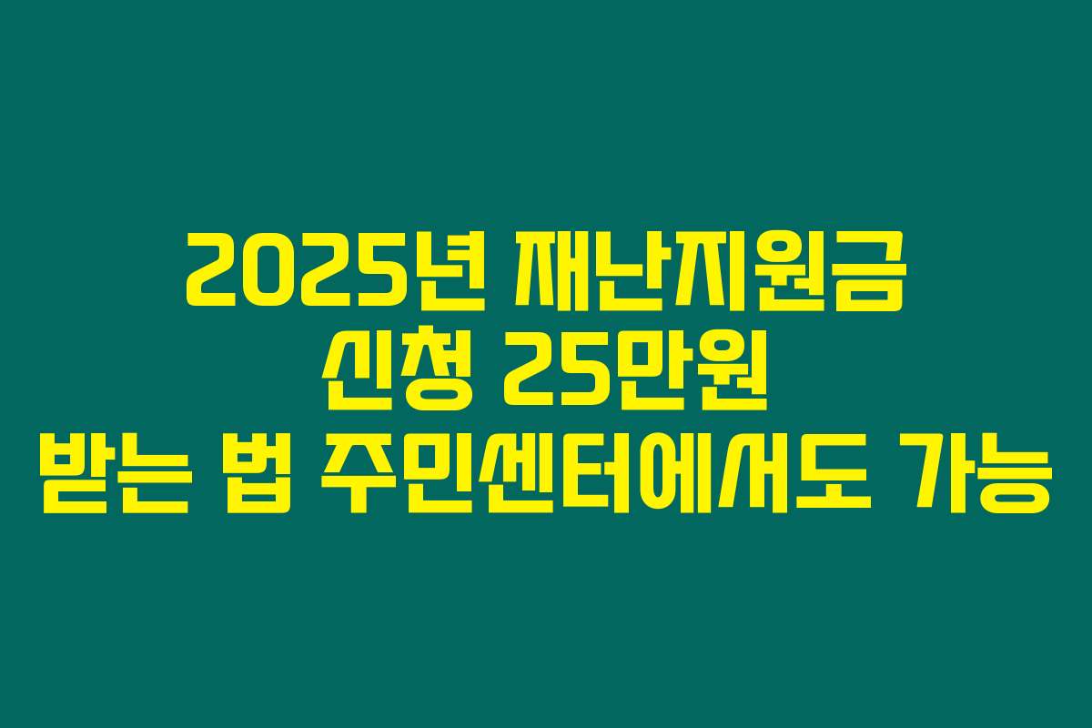 2025년 재난지원금 신청 25만원 받는 법 주민센터에서도 가능
