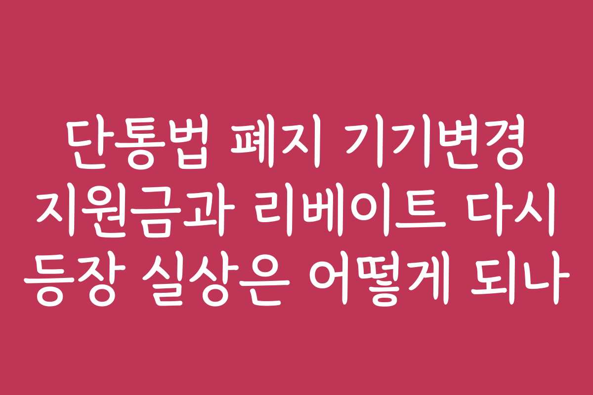 단통법 폐지 기기변경 지원금과 리베이트 다시 등장 실상은 어떻게 되나
