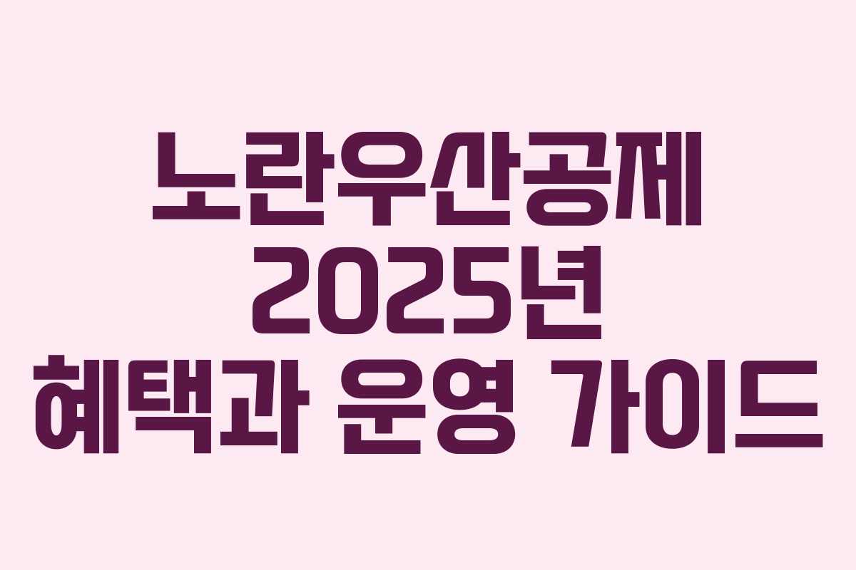 노란우산공제 2025년 혜택과 운영 가이드