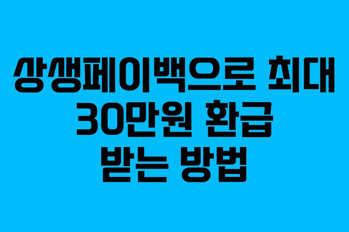 상생페이백으로 최대 30만원 환급 받는 방법