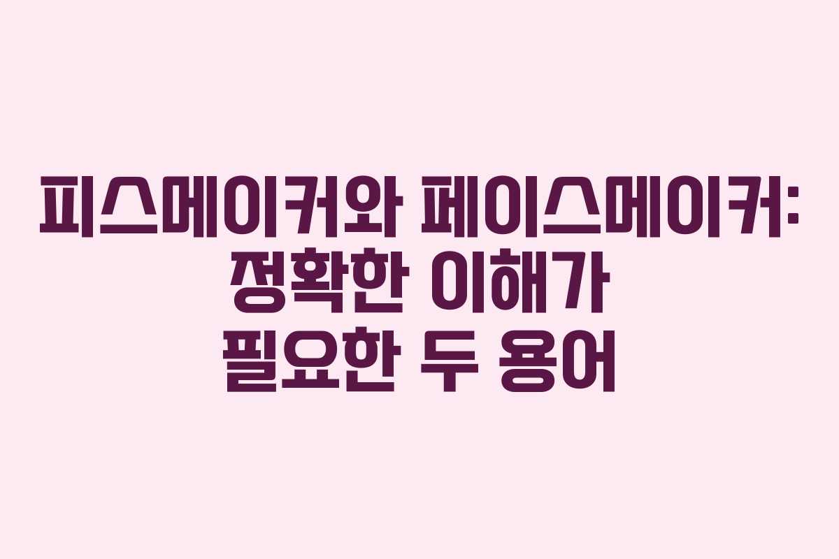 피스메이커와 페이스메이커: 정확한 이해가 필요한 두 용어