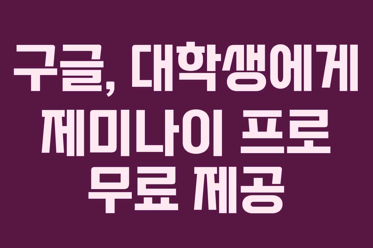 구글, 대학생에게 제미나이 프로 무료 제공