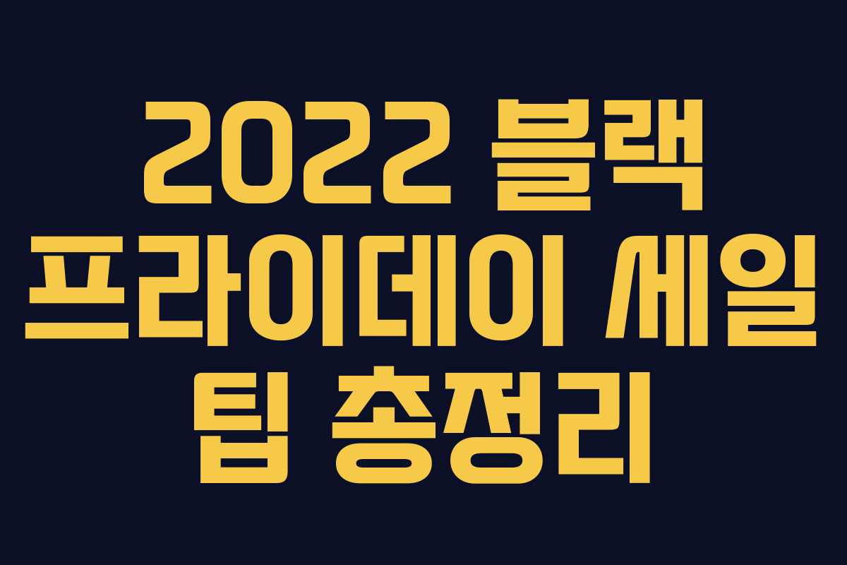 2022 블랙 프라이데이 세일 팁 총정리 2022 블랙 프라이데이 세일 팁 총정리