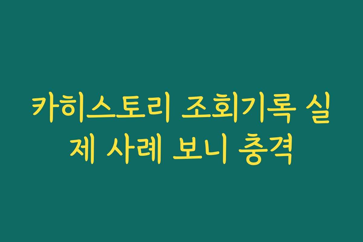 카히스토리 조회기록 실제 사례 보니 충격 카히스토리 조회기록 실제 사례 보니 충격