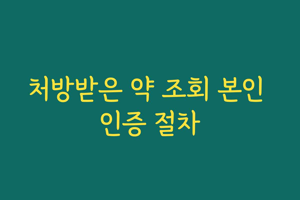 처방받은 약 조회 본인 인증 절차 처방받은 약 조회 본인 인증 절차