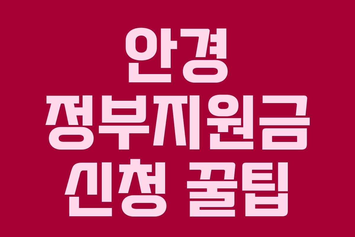 안경 정부지원금 신청 꿀팁