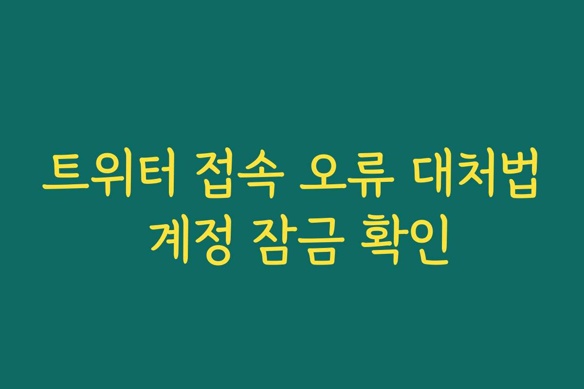 트위터 접속 오류 대처법 계정 잠금 확인
