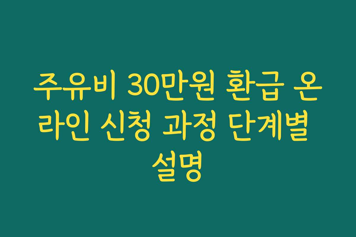주유비 30만원 환급 온라인 신청 과정 단계별 설명