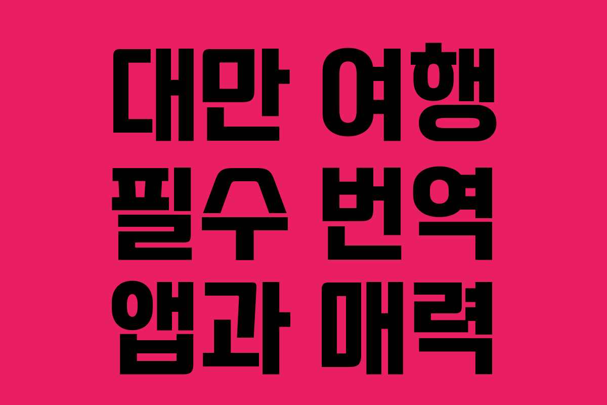 대만 여행 필수 번역 앱과 매력 대만 여행 필수 번역 앱과 매력