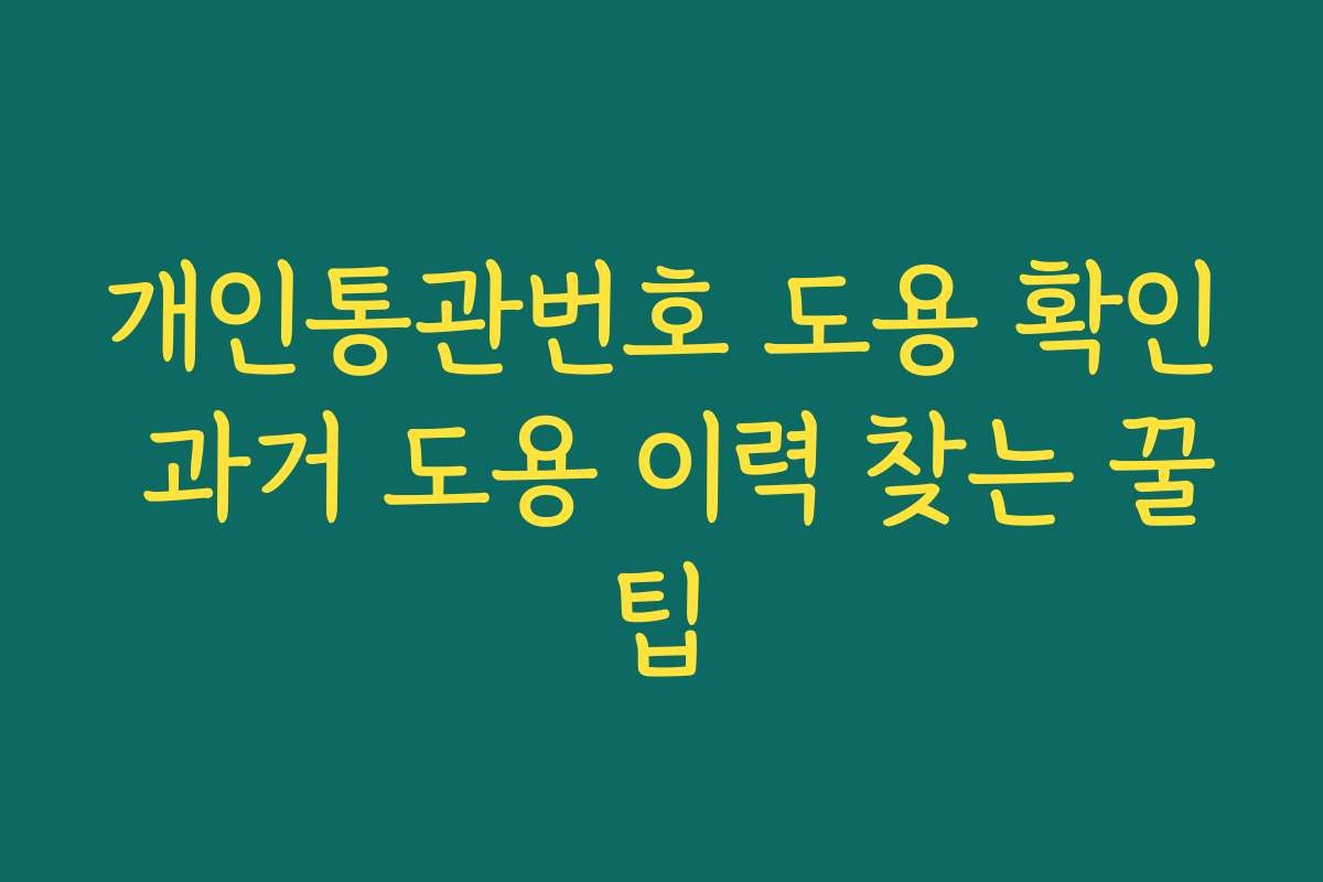 개인통관번호 도용 확인 과거 도용 이력 찾는 꿀팁