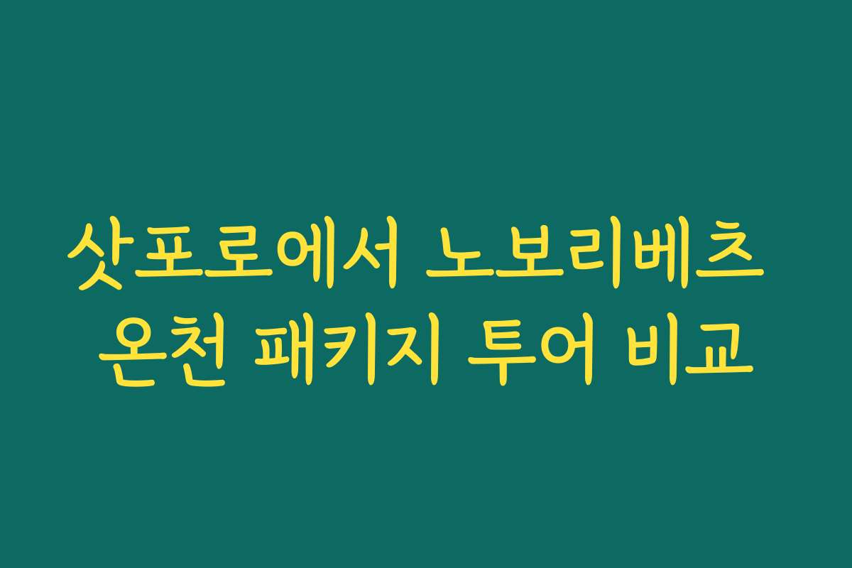 삿포로에서 노보리베츠 온천 패키지 투어 비교