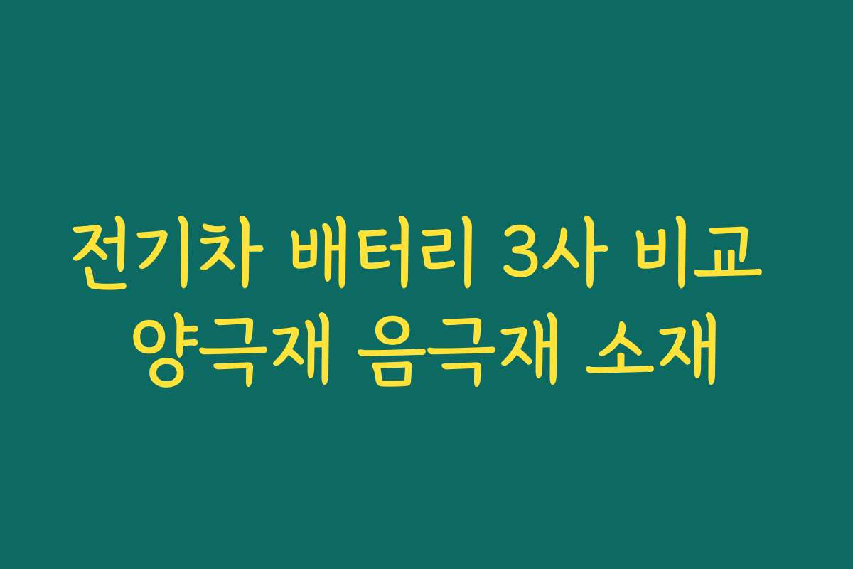 전기차 배터리 3사 비교 양극재 음극재 소재