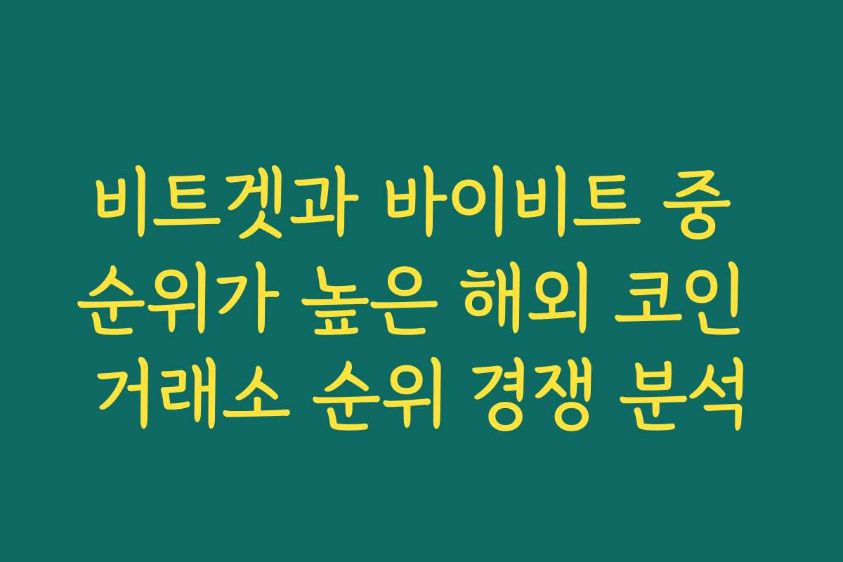비트겟과 바이비트 중 순위가 높은 해외 코인 거래소 순위 경쟁 분석
