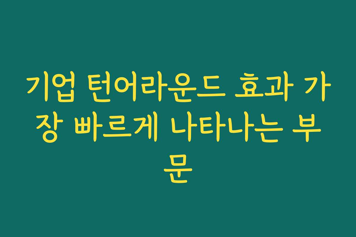 기업 턴어라운드 효과 가장 빠르게 나타나는 부문