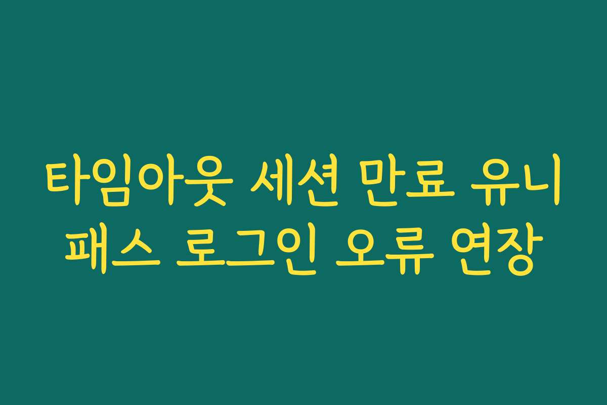 타임아웃 세션 만료 유니패스 로그인 오류 연장