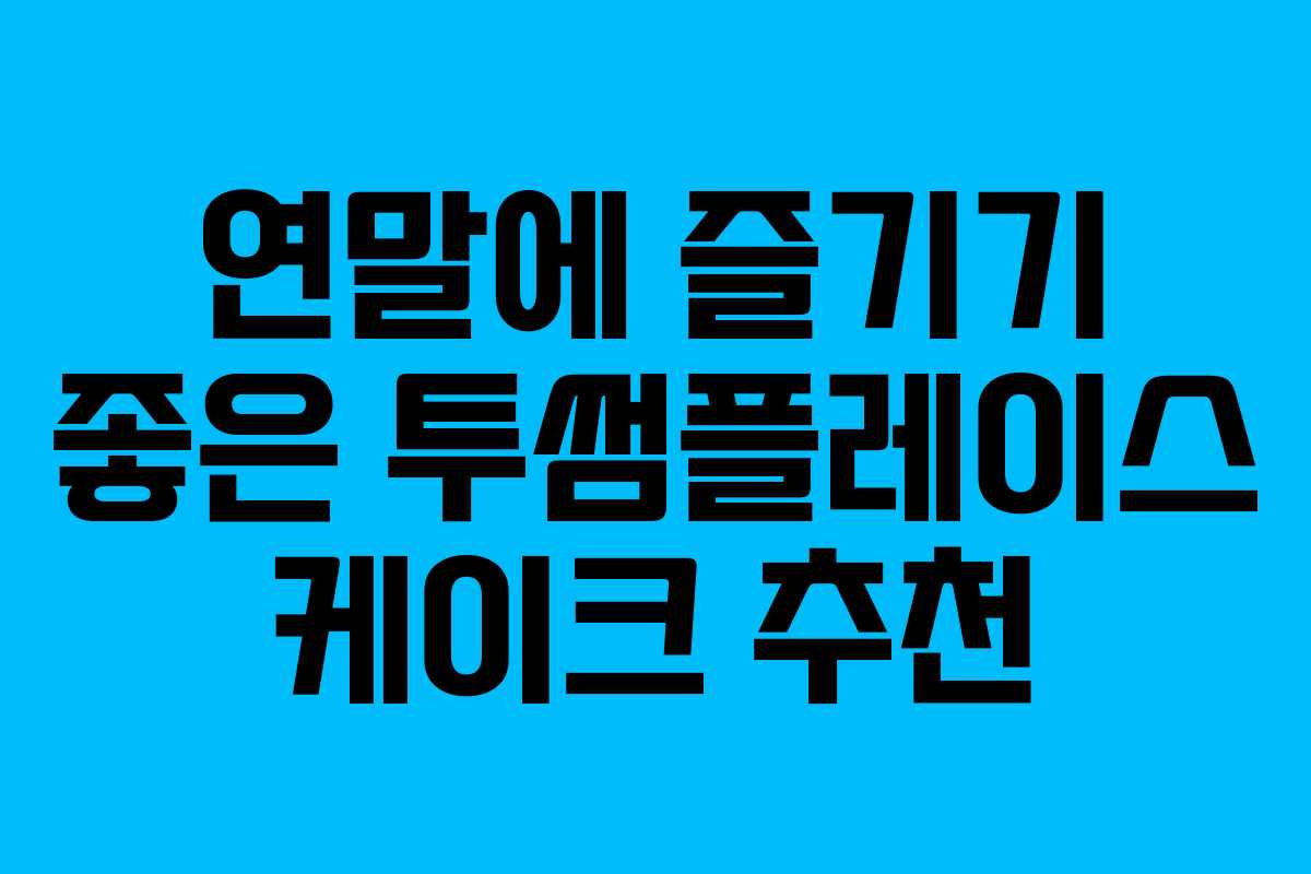 연말에 즐기기 좋은 투썸플레이스 케이크 추천