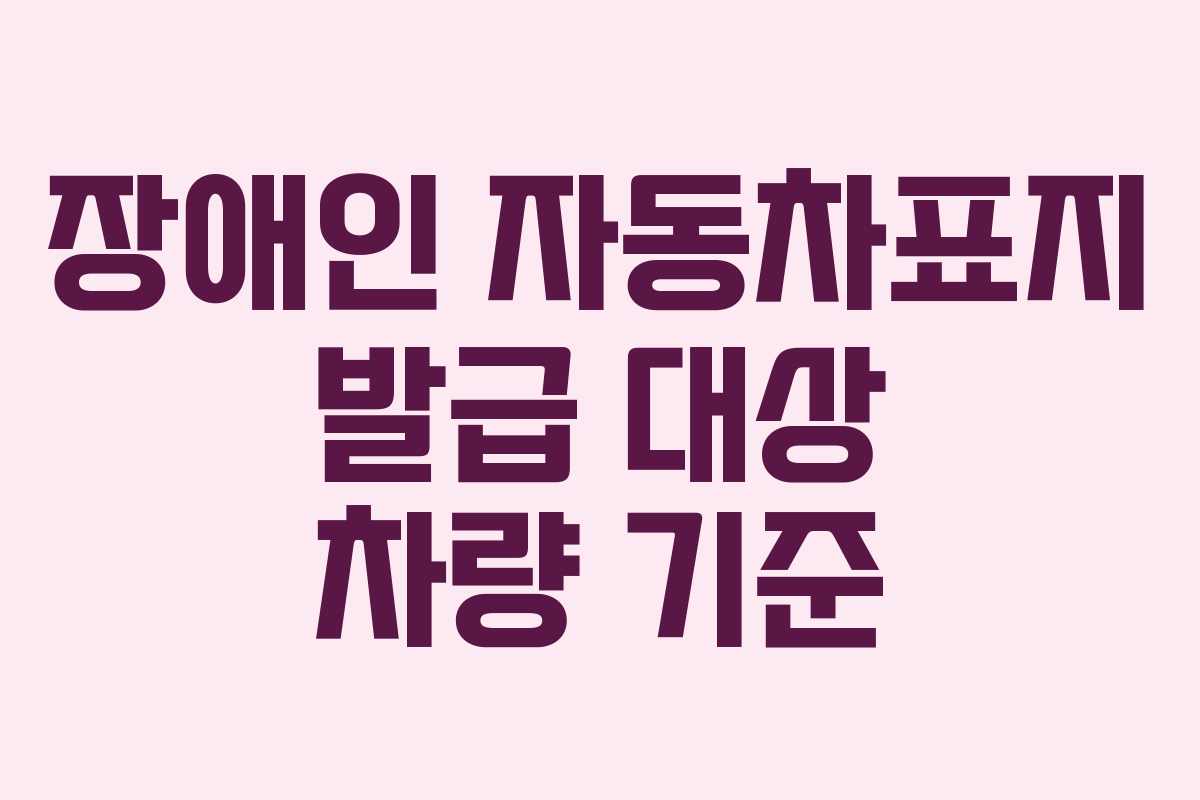 장애인 자동차표지 발급 대상 차량 기준